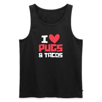 Pug Tacos Dog Dog Friend Pet Gift - Men's Premium Organic Tank Top - black - Front - Michal (187cm)