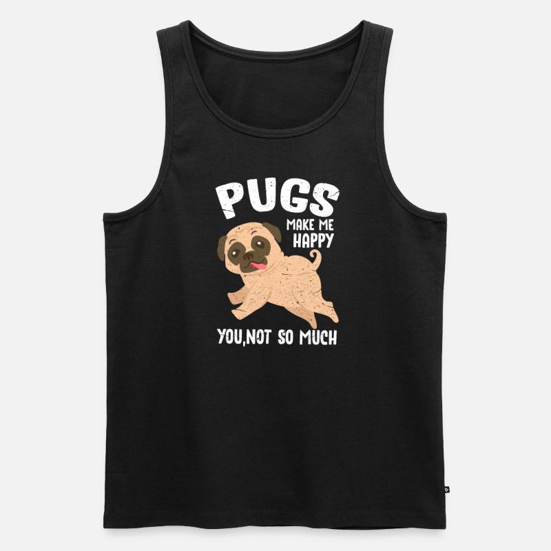 Mops - Männer Premium Bio Tank Top - Schwarz