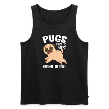 Carlin Chien Chien Ami Pet Pug Pug Pug Cadeau - Débardeur bio Premium Homme - noir - Devant - AI Model Male 178 light (178cm)