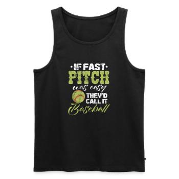Softball - Männer Premium Bio Tank Top - Schwarz - Vorne - Michal (187cm)