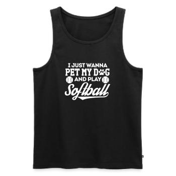 Joueur de softball Baseball Sport Pitcher Cadeau - Débardeur bio Premium Homme - noir - Devant - Michal (187cm)