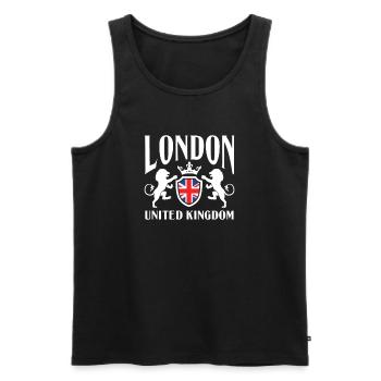 Londres Royaume-Uni Royaume-Uni Angleterre Cadeau - Débardeur bio Premium Homme - noir - Devant - Michal (187cm)