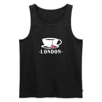 Londres Royaume-Uni Royaume-Uni Angleterre Cadeau - Débardeur bio Premium Homme - noir - Devant - Michal (187cm)