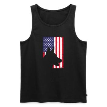Berger allemand USA Dog America Cadeau - Débardeur bio Premium Homme - noir - Devant - AI Model Male 178 light (178cm)