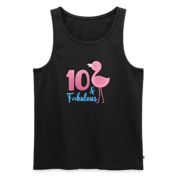 10e anniversaire Flamingo 10 ans cadeau - Débardeur bio Premium Homme - noir - Devant - Michal (187cm)