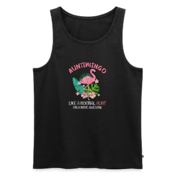 Tante flamant rose - Débardeur bio Premium Homme - noir - Devant - Michal (187cm)
