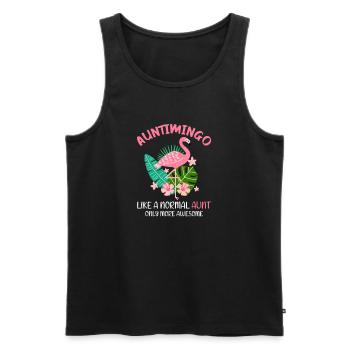 Flamingo Aunt Pink Bird Summer Holiday Gift - Men's Premium Organic Tank Top - black - Front - AI Model Male 178 light (178cm)