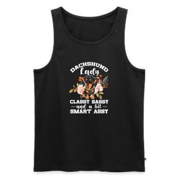 Dachshund Dog Dogs Dachshund Teckel Gift - Men's Premium Organic Tank Top - black - Front - AI Model Male 178 light (178cm)