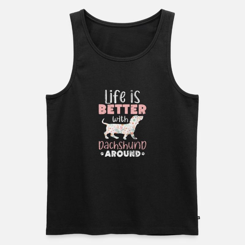 Dackel - Männer Premium Bio Tank Top - Schwarz