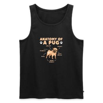 Carlin Chien Chien Ami Pet Pug Pug Pug Cadeau - Débardeur bio Premium Homme - noir - Devant - AI Model Male 178 light (178cm)
