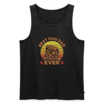 Carlin Chien Chien Ami Pet Pug Pug Pug Cadeau - Débardeur bio Premium Homme - noir - Devant - AI Model Male 178 light (178cm)