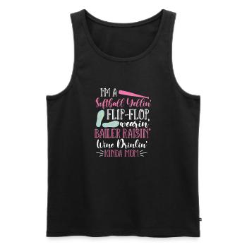 Softball Mutter Baseball Tochter Sohn Geschenk - Männer Premium Bio Tank Top - Schwarz - Vorne - Michal (187cm)