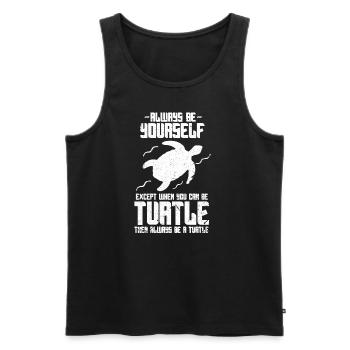 Turtle - Men's Premium Organic Tank Top - black - Front - Michal (187cm)