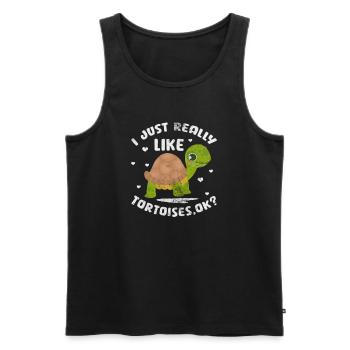 Turtle - Men's Premium Organic Tank Top - black - Front - Michal (187cm)