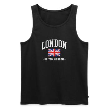 Londres Royaume-Uni Royaume-Uni Angleterre Cadeau - Débardeur bio Premium Homme - noir - Devant - Michal (187cm)