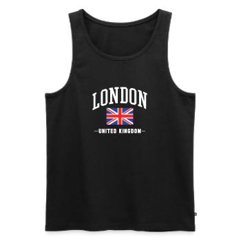 London - Männer Premium Bio Tank Top - Schwarz - Vorne - Michal (187cm)