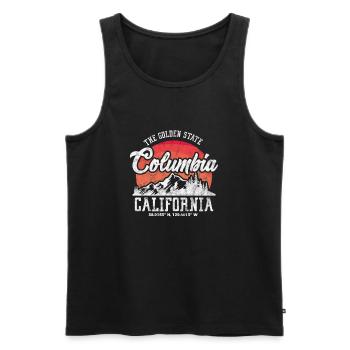 Columbia California USA Holidays America Cadeau - Débardeur bio Premium Homme - noir - Devant - AI Model Male 178 light (178cm)