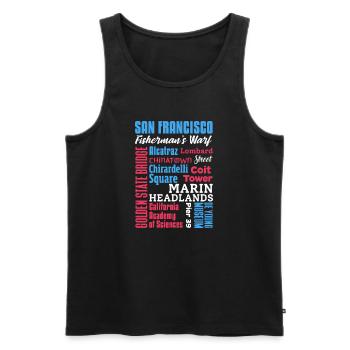 San Francisco - Men's Premium Organic Tank Top - black - Front - AI Model Male 178 light (178cm)