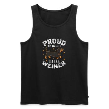 Dachshund - Men's Premium Organic Tank Top - black - Front - AI Model Male 178 light (178cm)