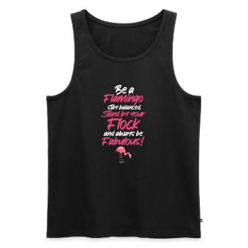 Flamingo Pink Bird Zoo Summer Holiday Gift - Men's Premium Organic Tank Top - black - Front - AI Model Male 178 light (178cm)