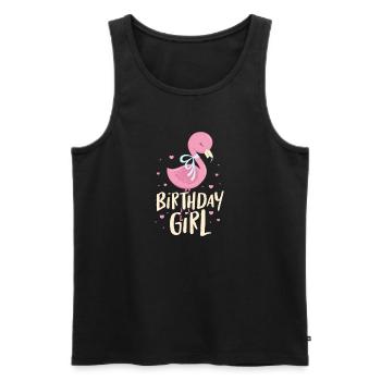 Flamingo Birthday Girl Pink Bird Gift - Men's Premium Organic Tank Top - black - Front - AI Model Male 178 light (178cm)