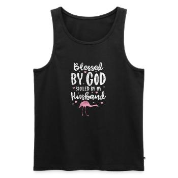 Flamingo God Husband - Men's Premium Organic Tank Top - black - Front - Michal (187cm)