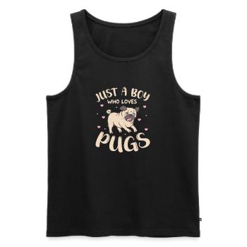 Carlin Chien Chien Ami Pet Pug Pug Pug Cadeau - Débardeur bio Premium Homme - noir - Devant - AI Model Male 178 light (178cm)