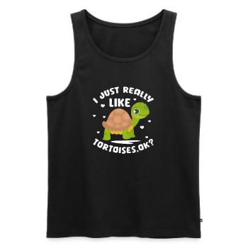 Schildkröte Turtle Meer Meeresbewohner Geschenk - Männer Premium Bio Tank Top - Schwarz - Vorne - Michal (187cm)