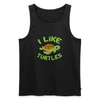 Tortue - Débardeur bio Premium Homme - noir - Devant - AI Model Male 178 light (178cm)