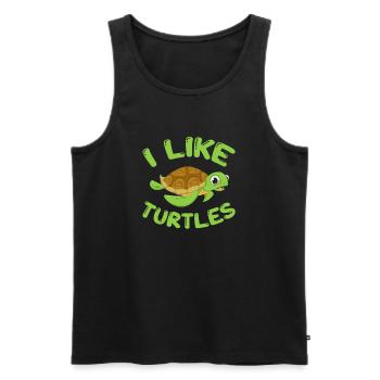 Schildkröte Turtle Meer Meeresbewohner Geschenk - Männer Premium Bio Tank Top - Schwarz - Vorne - Michal (187cm)