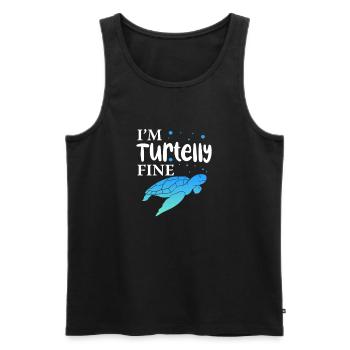 Schildkröte Turtle Meer Meeresbewohner Geschenk - Männer Premium Bio Tank Top - Schwarz - Vorne - Michal (187cm)