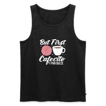 Café Cousue Caféine Couturière Espresso Cadeau - Débardeur bio Premium Homme - noir - Devant - AI Model Male 178 light (178cm)