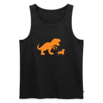Dachshund T-Rex Dog Dogs Dachshund Teckel Gift - Men's Premium Organic Tank Top - black - Front - Michal (187cm)