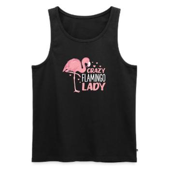Flamingo Lady Pink Vogel Sommer Urlaub Geschenk - Männer Premium Bio Tank Top - Schwarz - Vorne - Michal (187cm)