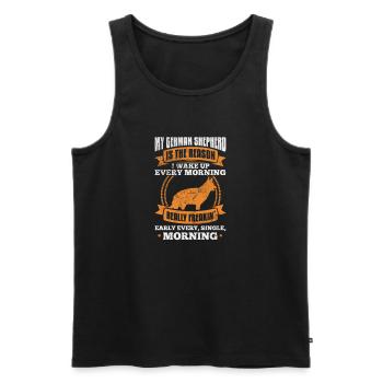 Chien de berger allemand Chiens de compagnie Cadeau - Débardeur bio Premium Homme - noir - Devant - Michal (187cm)