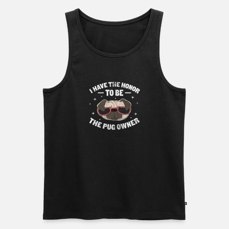Mops - Männer Premium Bio Tank Top - Schwarz