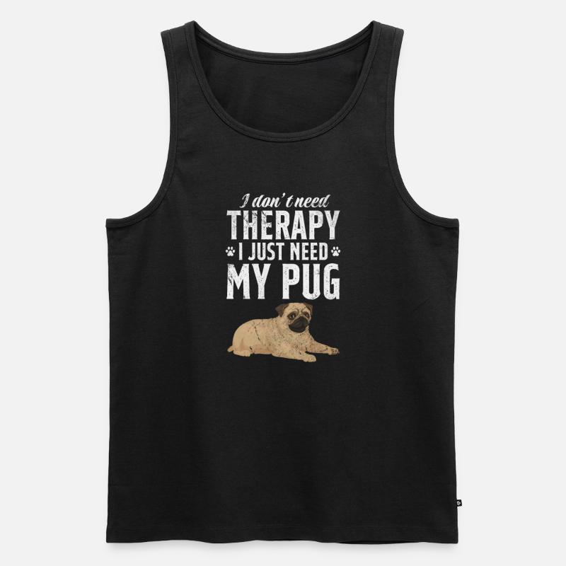 Mops - Männer Premium Bio Tank Top - Schwarz