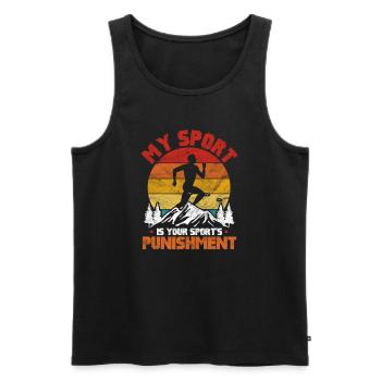 Running Runner Jogging Jogging Runner Cadeau - Débardeur bio Premium Homme - noir - Devant - Michal (187cm)