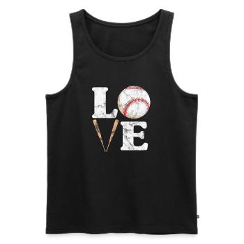 Softball - Männer Premium Bio Tank Top - Schwarz - Vorne - Michal (187cm)