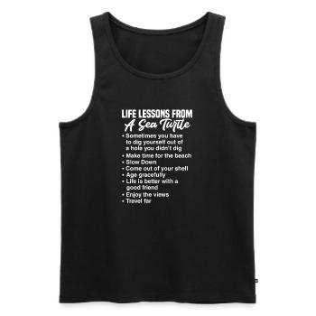 Schildkröte Turtle Meer Meeresbewohner Geschenk - Männer Premium Bio Tank Top - Schwarz - Vorne - Michal (187cm)