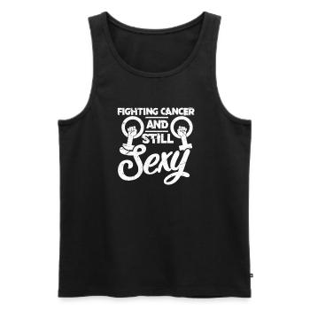 Cancer - Débardeur bio Premium Homme - noir - Devant - AI Model Male 178 light (178cm)