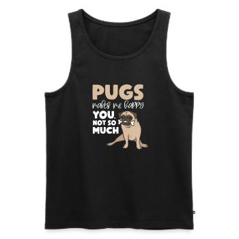 Carlin Chien Chien Ami Pet Pug Pug Pug Cadeau - Débardeur bio Premium Homme - noir - Devant - AI Model Male 178 light (178cm)