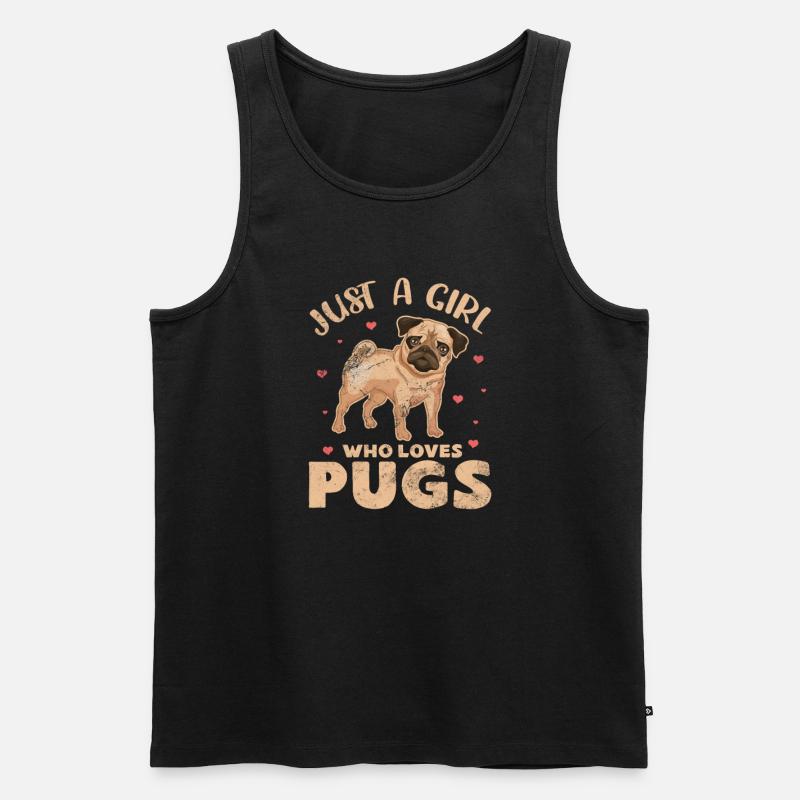Mops - Männer Premium Bio Tank Top - Schwarz