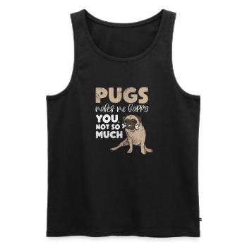 Mops - Männer Premium Bio Tank Top - Schwarz - Vorne - Michal (187cm)