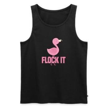 Flamingo Pink Bird Zoo Summer Holiday Gift - Men's Premium Organic Tank Top - black - Front - AI Model Male 178 light (178cm)