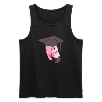 Flamingo Graduation rose Cadeau de vacances d’été - Débardeur bio Premium Homme - noir - Devant - Michal (187cm)