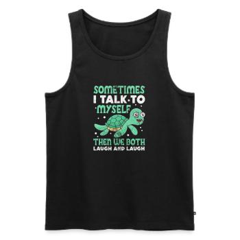 Turtle - Men's Premium Organic Tank Top - black - Front - Michal (187cm)