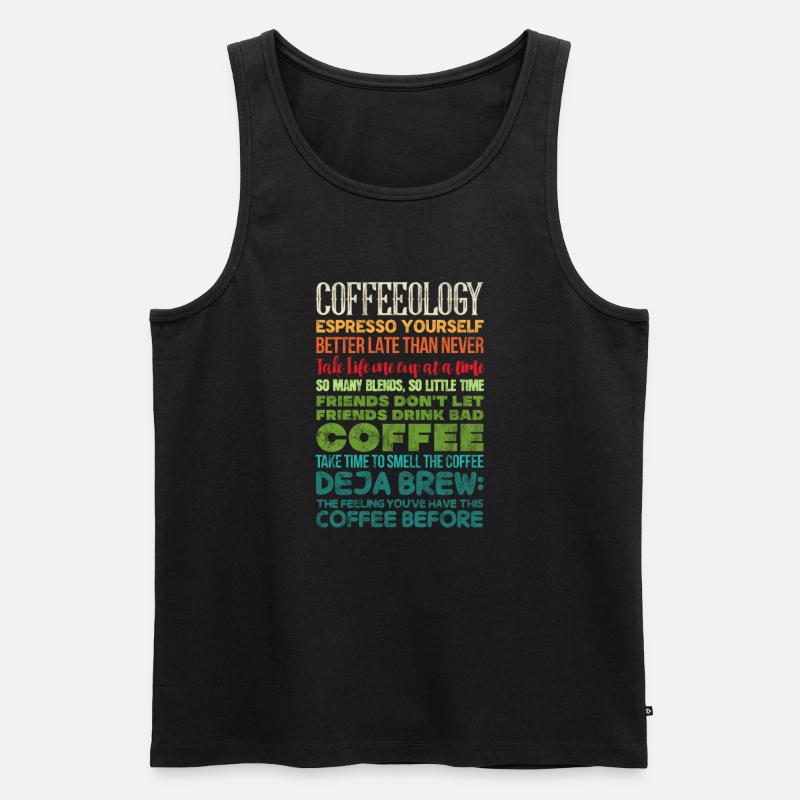 Kaffee - Männer Premium Bio Tank Top - Schwarz