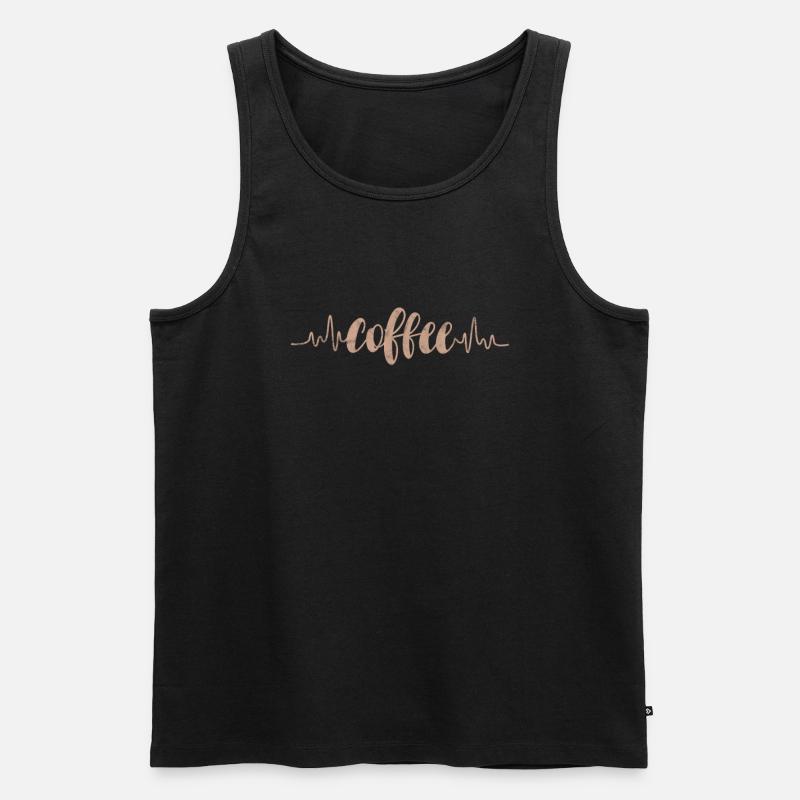 Kaffee - Männer Premium Bio Tank Top - Schwarz