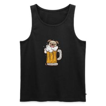 Bière Carlin - Débardeur bio Premium Homme - noir - Devant - Michal (187cm)